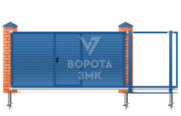 Ворота откатные под ключ на сваях 2800×2000 ЗМК-7569